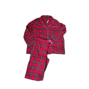 Talbots  2pc Cozy Pajama Elliot Plaid Pajama Set Red Holidsy Flannel 2X NWT